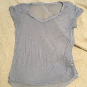 Distressed tissue t shirt light blue